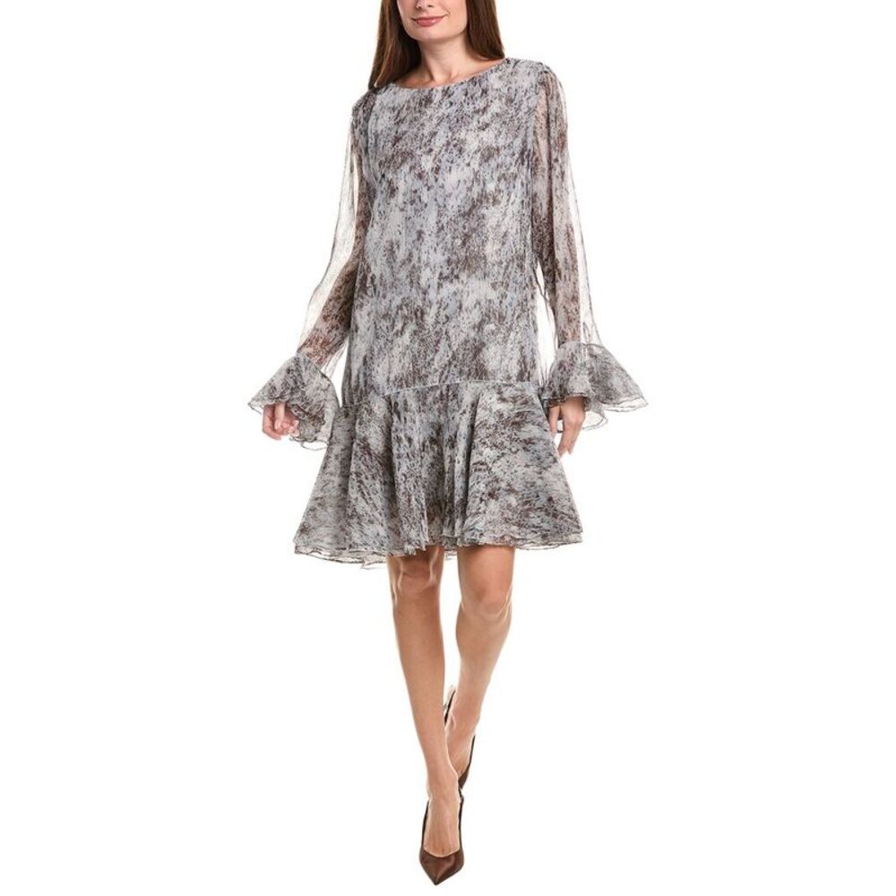 Lafayette 148 New York Womens  Wool-Blend A-Line Ruffle Dress